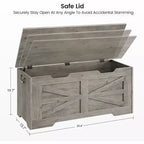 39,4 Pouces Coffre de Rangement en Bois, Coffre à Jouets avec Couvercles, Banc de Rangement d'Entrée avec Charnière de Sécurité, Supporte 158 kg, pour Salon, Chambre,, Bureau