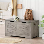 39,4 Pouces Coffre de Rangement en Bois, Coffre à Jouets avec Couvercles, Banc de Rangement d'Entrée avec Charnière de Sécurité, Supporte 158 kg, pour Salon, Chambre,, Bureau