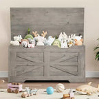 39,4 Pouces Coffre de Rangement en Bois, Coffre à Jouets avec Couvercles, Banc de Rangement d'Entrée avec Charnière de Sécurité, Supporte 158 kg, pour Salon, Chambre,, Bureau