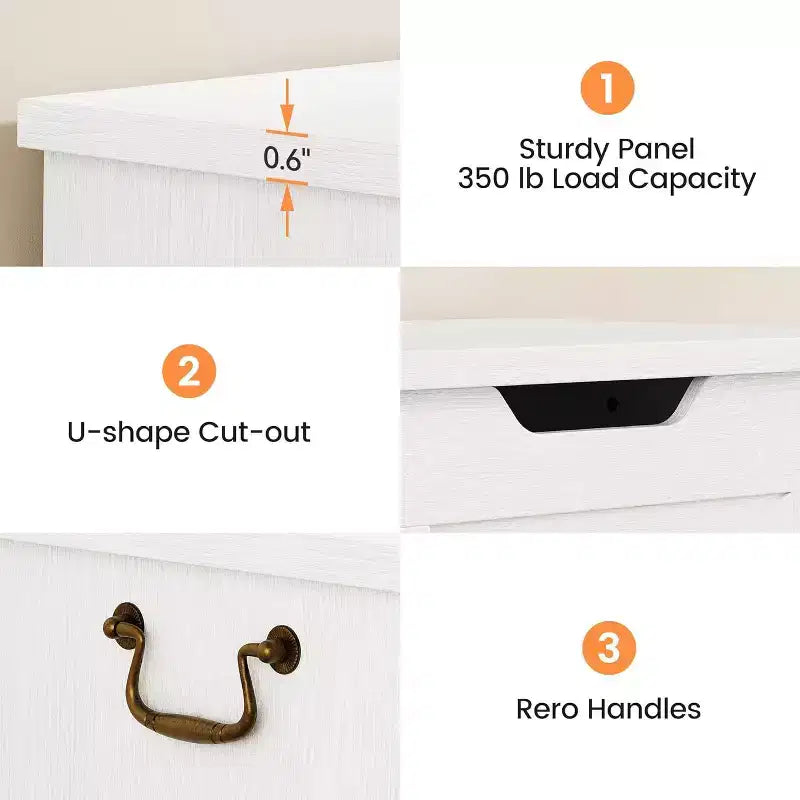 39,4 Pouces Coffre de Rangement en Bois, Coffre à Jouets avec Couvercles, Banc de Rangement d'Entrée avec Charnière de Sécurité, Supporte 158 kg, pour Salon, Chambre,, Bureau