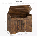 39,4 Pouces Coffre de Rangement en Bois, Coffre à Jouets avec Couvercles, Banc de Rangement d'Entrée avec Charnière de Sécurité, Supporte 158 kg, pour Salon, Chambre,, Bureau