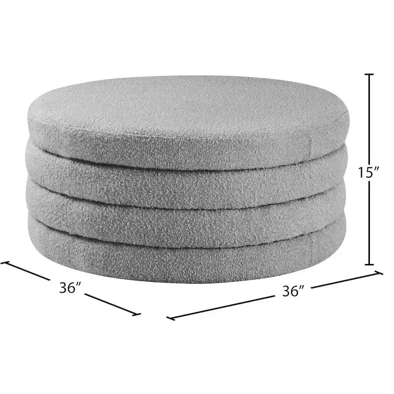 Meridian Furniture, Table basse en tissu bouclé Aphia
