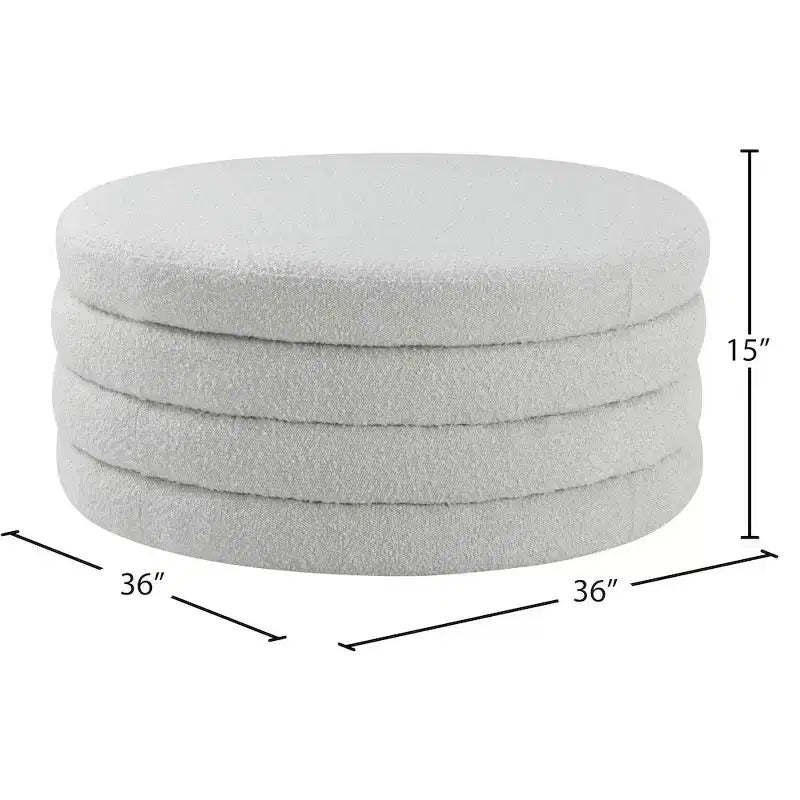Meridian Furniture, Table basse en tissu bouclé Aphia
