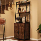 70.8 Meuble de cuisine industriel TruAIR Bakers Rack avec armoire, support pour micro-ondes et meuble de rangement pour le vin pour cuisine/salon (autonome avec tiroir)