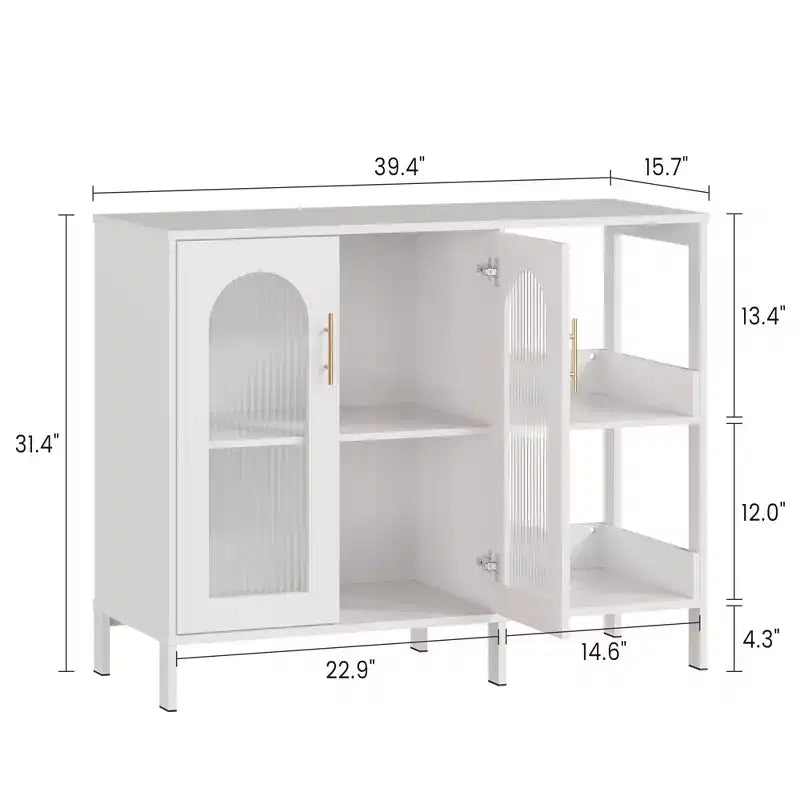 Meuble haut avec portes vitrées, buffet moderne avec étagères réglables pour l'entrée et la salle à manger