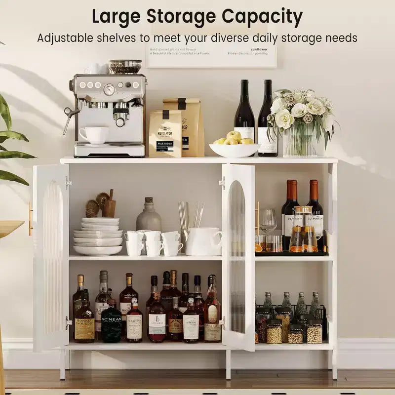 Meuble haut avec portes vitrées, buffet moderne avec étagères réglables pour l'entrée et la salle à manger