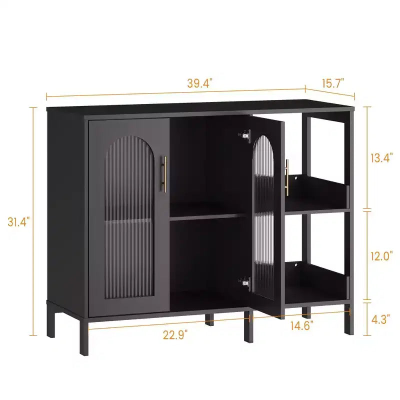 Meuble haut avec portes vitrées, buffet moderne avec étagères réglables pour l'entrée et la salle à manger