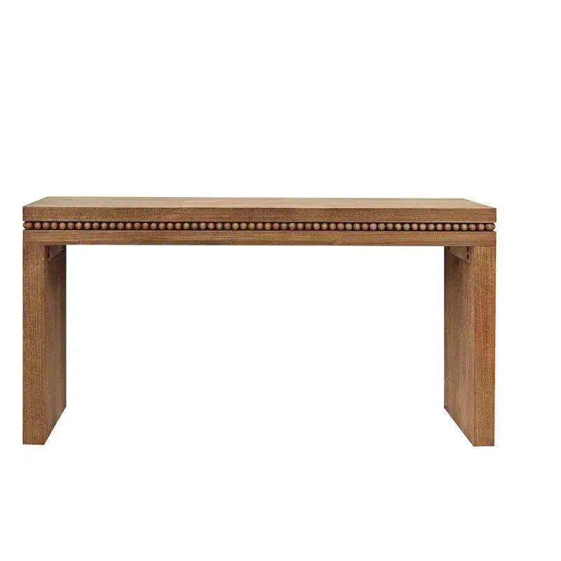 Okak 64IN Table Console Élégante avec Garniture Perlée Décorative, Table d'Entrée avec Plateau Épais, Table de Couloir pour Salon, Entrée