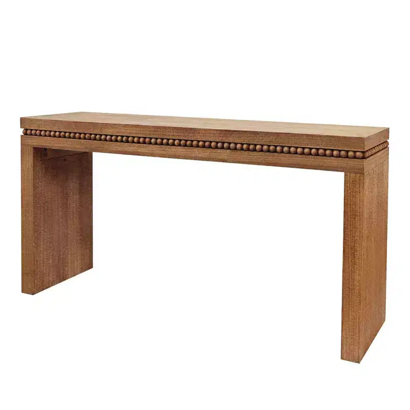 Okak 64IN Table Console Élégante avec Garniture Perlée Décorative, Table d'Entrée avec Plateau Épais, Table de Couloir pour Salon, Entrée