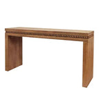 Okak 64IN Table Console Élégante avec Garniture Perlée Décorative, Table d'Entrée avec Plateau Épais, Table de Couloir pour Salon, Entrée