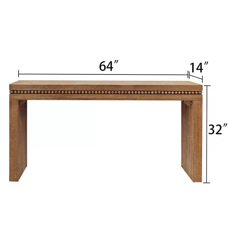 Okak 64IN Table Console Élégante avec Garniture Perlée Décorative, Table d'Entrée avec Plateau Épais, Table de Couloir pour Salon, Entrée