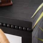 Okak 64IN Table Console Élégante avec Garniture Perlée Décorative, Table d'Entrée avec Plateau Épais, Table de Couloir pour Salon, Entrée