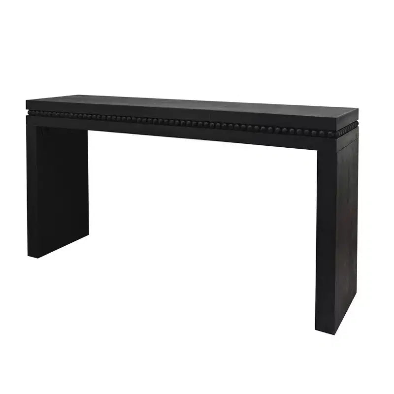 Okak 64IN Table Console Élégante avec Garniture Perlée Décorative, Table d'Entrée avec Plateau Épais, Table de Couloir pour Salon, Entrée