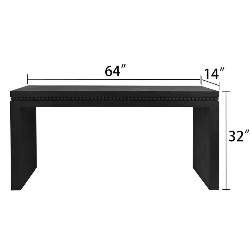 Okak 64IN Table Console Élégante avec Garniture Perlée Décorative, Table d'Entrée avec Plateau Épais, Table de Couloir pour Salon, Entrée