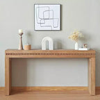 Okak 64IN Table Console Élégante avec Garniture Perlée Décorative, Table d'Entrée avec Plateau Épais, Table de Couloir pour Salon, Entrée