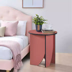 Kings Brand Furniture Table d'appoint ronde moderne Zoe, accessoire contemporain pour salon ou chambre à coucher
