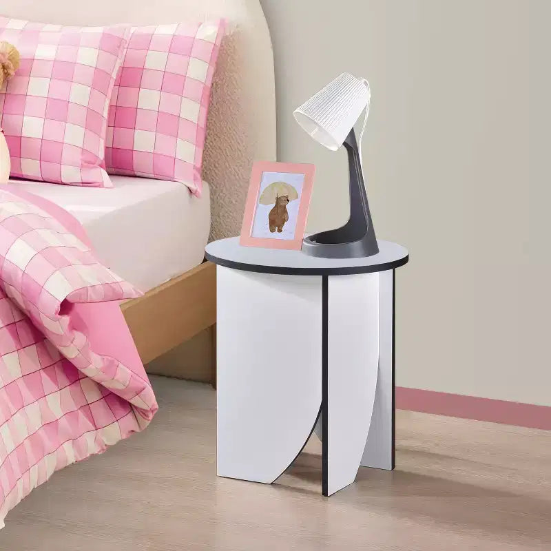 Kings Brand Furniture Table d'appoint ronde moderne Zoe, accessoire contemporain pour salon ou chambre à coucher