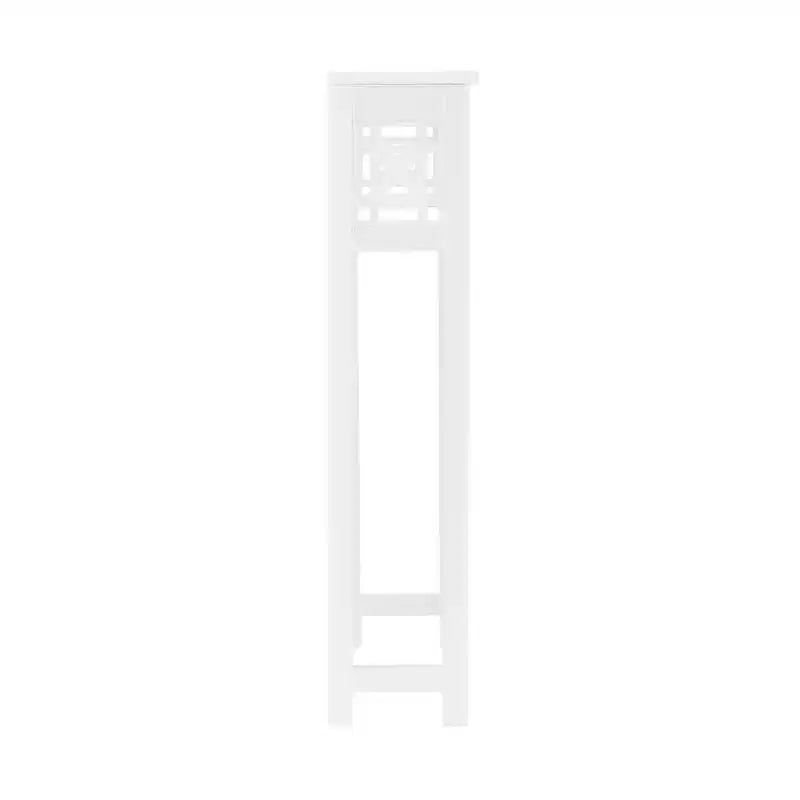 Étagère de rangement au-dessus des toilettes Alaterre Furniture Derby, 94 cm de hauteur, économiseur d'espace de salle de bain, organisateur autoportant moderne pour articles de toilette et serviettes, blanc