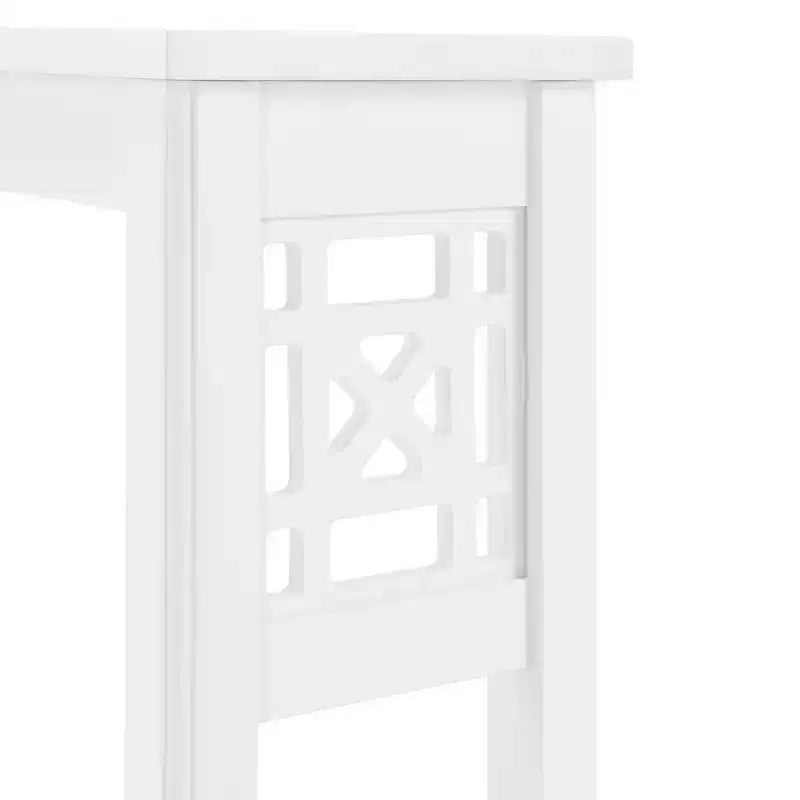 Étagère de rangement au-dessus des toilettes Alaterre Furniture Derby, 94 cm de hauteur, économiseur d'espace de salle de bain, organisateur autoportant moderne pour articles de toilette et serviettes, blanc