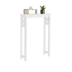 Étagère de rangement au-dessus des toilettes Alaterre Furniture Derby, 94 cm de hauteur, économiseur d'espace de salle de bain, organisateur autoportant moderne pour articles de toilette et serviettes, blanc