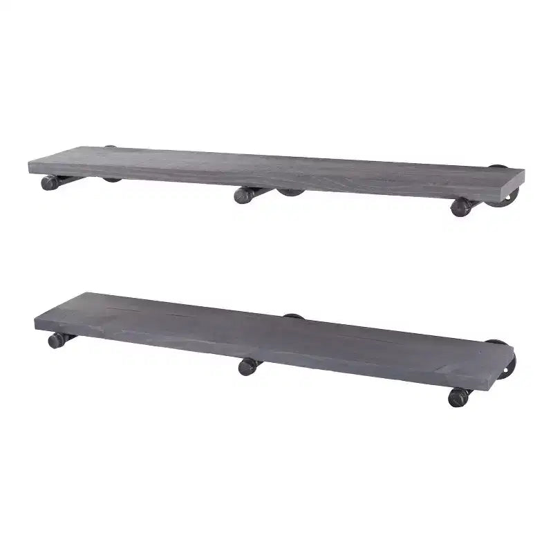 RESTORE Riverstone Grey 36 in. Shelves with Straight Brackets by Pipe Decor