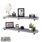 Étagères RESTORE Riverstone Grey de 91 cm avec supports droits par Pipe Decor