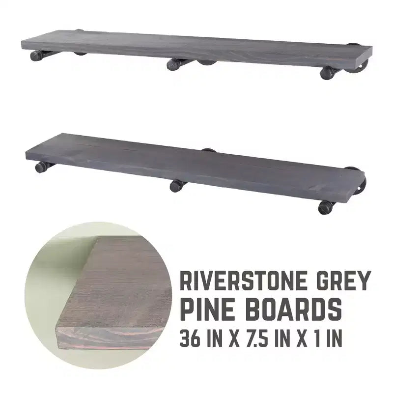 Étagères RESTORE Riverstone Grey de 91 cm avec supports droits par Pipe Decor