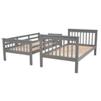 Lits superposés jumeaux Stairway pour enfants, cadre de lit superposé avec tiroirs de rangement et rampe de sécurité pour chambre à coucher et dortoir