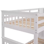 Lits superposés jumeaux Stairway pour enfants, cadre de lit superposé avec tiroirs de rangement et rampe de sécurité pour chambre à coucher et dortoir
