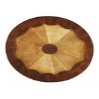 HomeRoots Table basse ovale 25 en bois marron avec tiroir et étagère