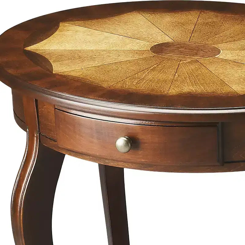 HomeRoots Table basse ovale 25 en bois marron avec tiroir et étagère