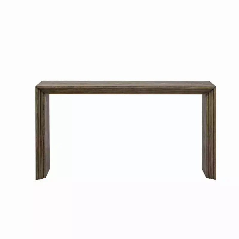 Table d'entrée moderne Okak avec placage en paulownia, console de table au design unique et plateau épais, table d'appoint pour foyer, salon