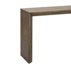 Table d'entrée moderne Okak avec placage en paulownia, console de table au design unique et plateau épais, table d'appoint pour foyer, salon