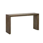 Table d'entrée moderne Okak avec placage en paulownia, console de table au design unique et plateau épais, table d'appoint pour foyer, salon