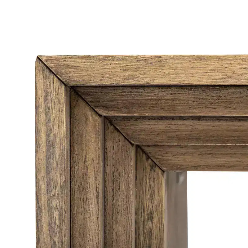 Table d'entrée moderne Okak avec placage en paulownia, console de table au design unique et plateau épais, table d'appoint pour foyer, salon