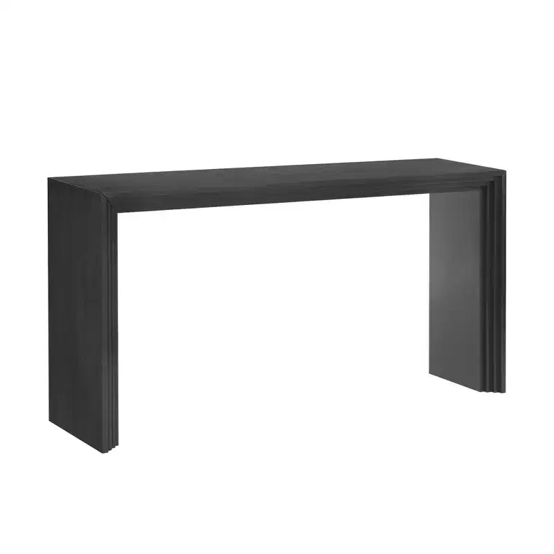 Table d'entrée moderne Okak avec placage en paulownia, console de table au design unique et plateau épais, table d'appoint pour foyer, salon