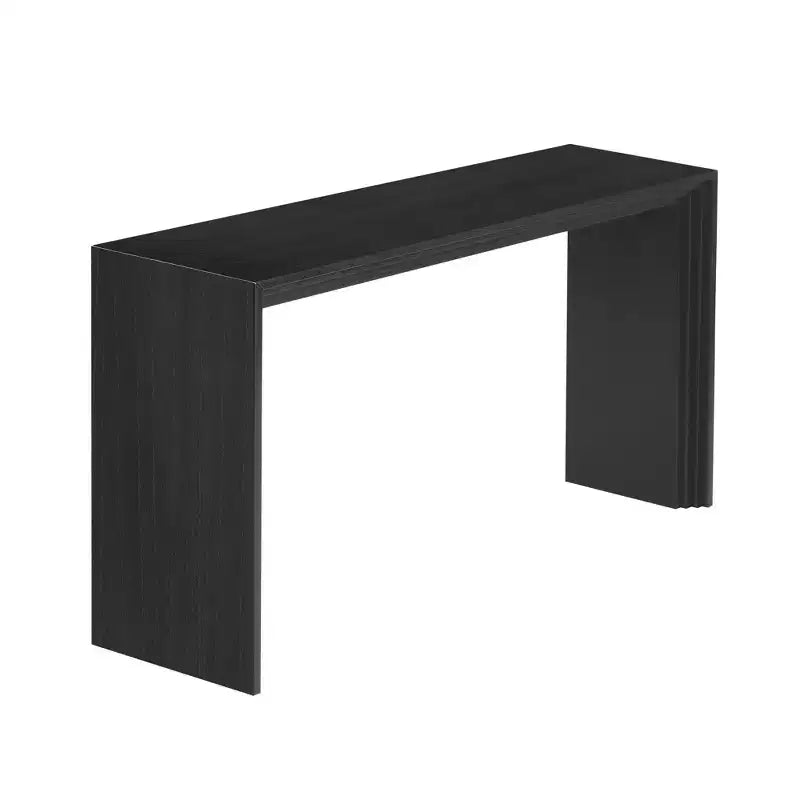 Table d'entrée moderne Okak avec placage en paulownia, console de table au design unique et plateau épais, table d'appoint pour foyer, salon