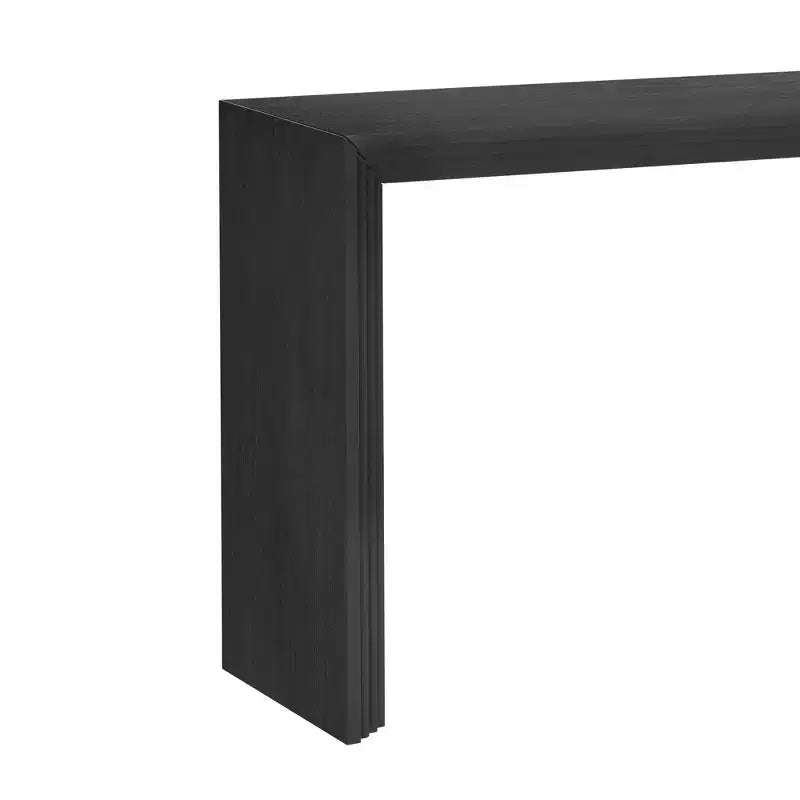 Table d'entrée moderne Okak avec placage en paulownia, console de table au design unique et plateau épais, table d'appoint pour foyer, salon