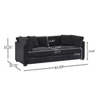 Christopher Knight Home Sany Canapé moderne 3 places en chenille de 212 cm avec accoudoirs évasés et coussins