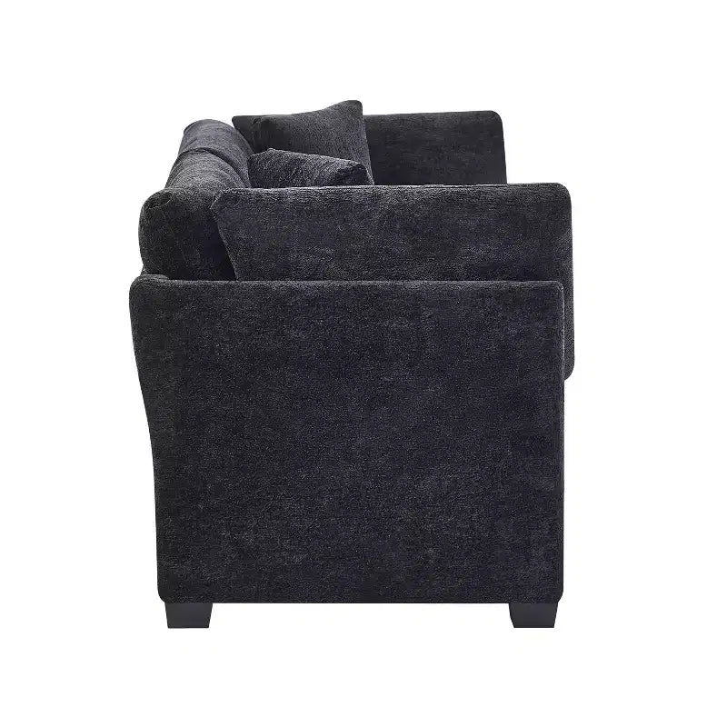 Christopher Knight Home Sany Canapé moderne 3 places en chenille de 212 cm avec accoudoirs évasés et coussins