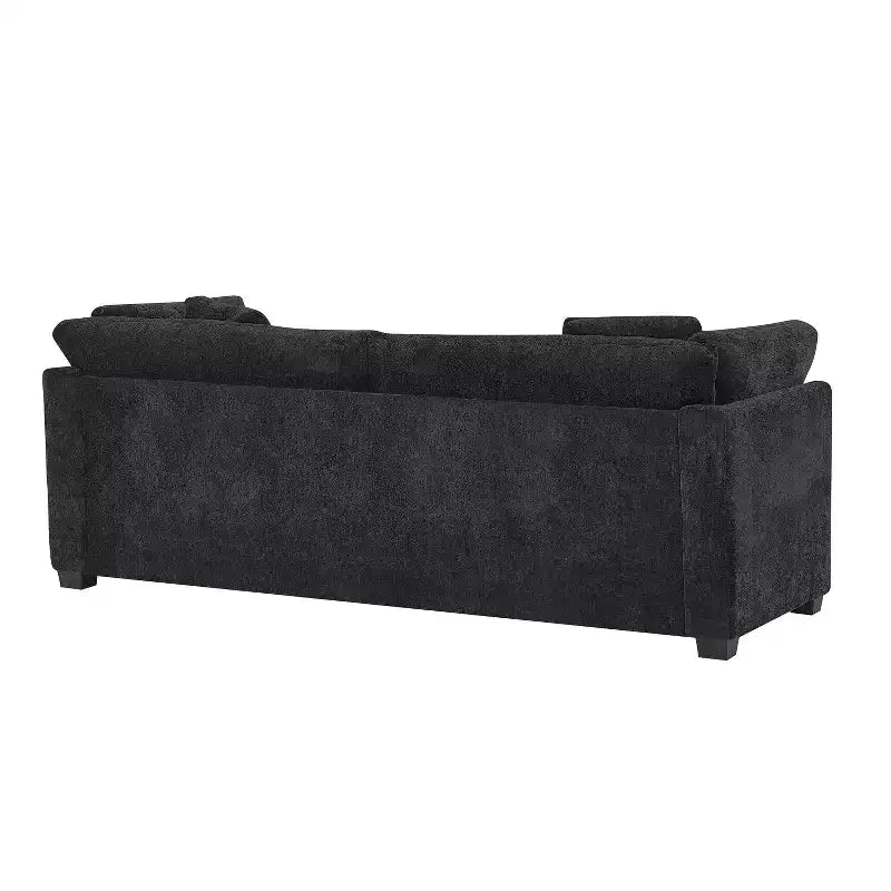 Christopher Knight Home Sany Canapé moderne 3 places en chenille de 212 cm avec accoudoirs évasés et coussins