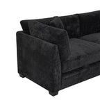Christopher Knight Home Sany Canapé moderne 3 places en chenille de 212 cm avec accoudoirs évasés et coussins