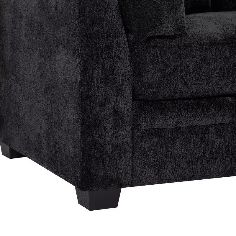 Christopher Knight Home Sany Canapé moderne 3 places en chenille de 212 cm avec accoudoirs évasés et coussins