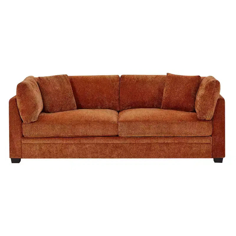 Christopher Knight Home Sany Canapé moderne 3 places en chenille de 212 cm avec accoudoirs évasés et coussins