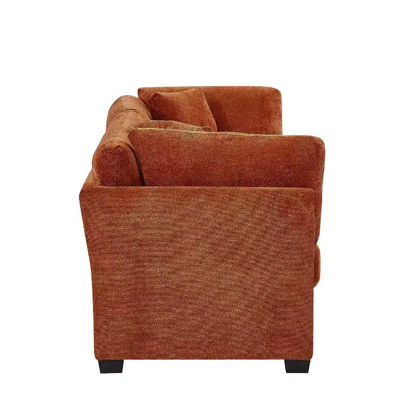 Christopher Knight Home Sany Canapé moderne 3 places en chenille de 212 cm avec accoudoirs évasés et coussins