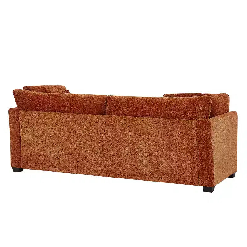 Christopher Knight Home Sany Canapé moderne 3 places en chenille de 212 cm avec accoudoirs évasés et coussins