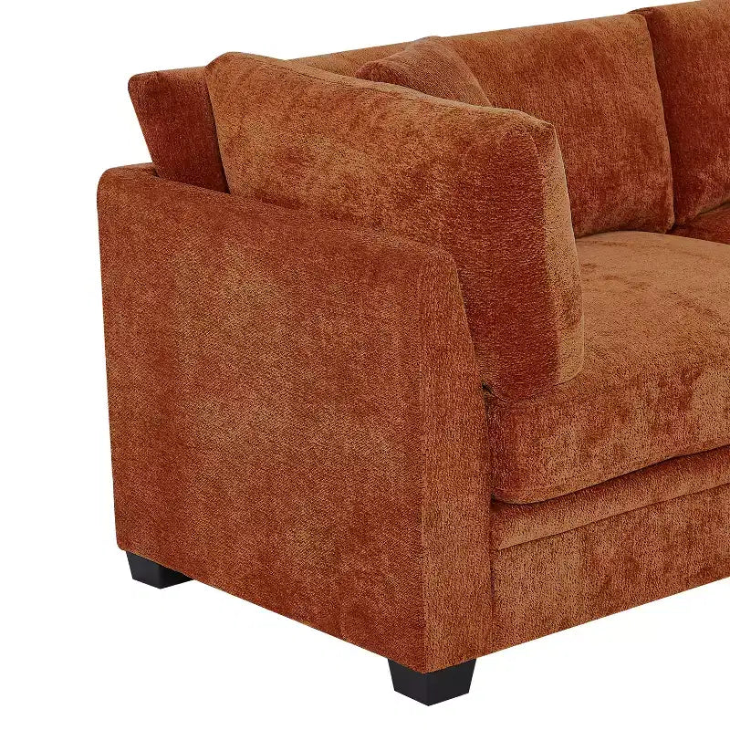 Christopher Knight Home Sany Canapé moderne 3 places en chenille de 212 cm avec accoudoirs évasés et coussins