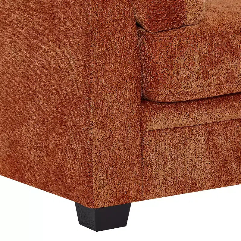 Christopher Knight Home Sany Canapé moderne 3 places en chenille de 212 cm avec accoudoirs évasés et coussins
