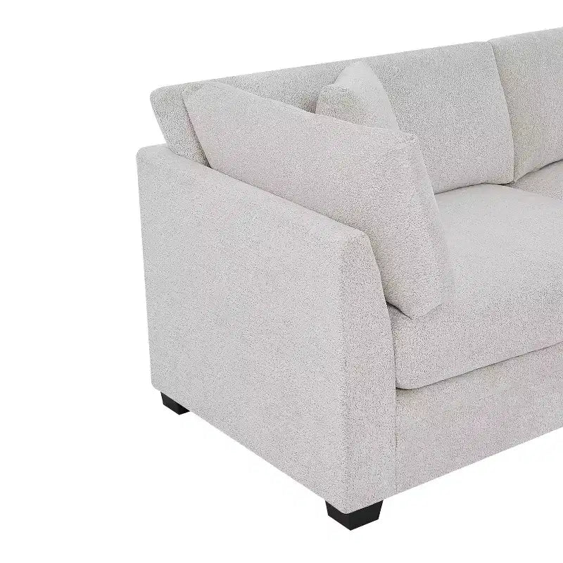 Christopher Knight Home Sany Canapé moderne 3 places en chenille de 212 cm avec accoudoirs évasés et coussins