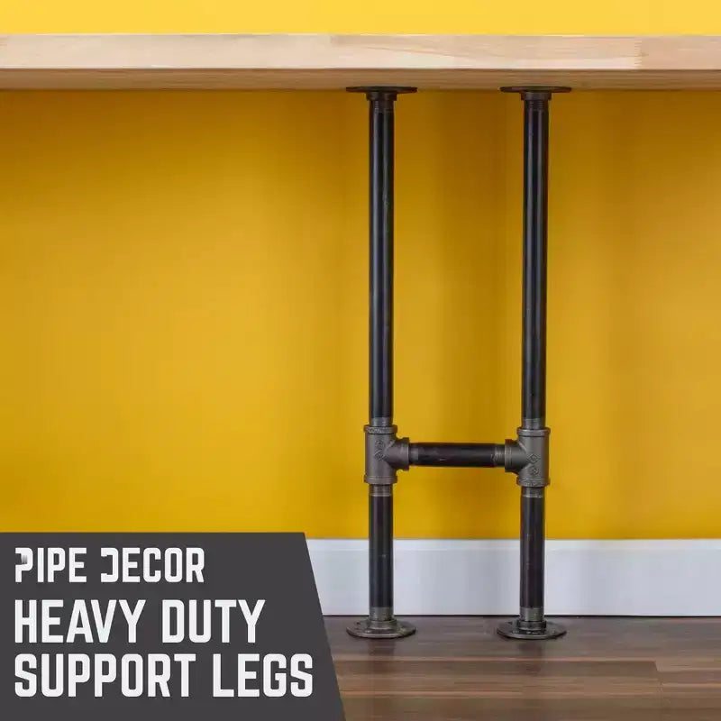 Pipe Decor Pied de support de bureau à bride ronde robuste en H de 2,54 cm – 1 pied